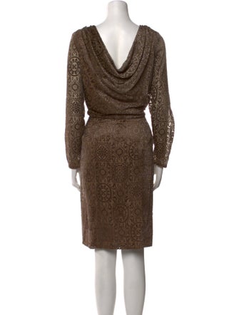 Mary McFadden Printed Knee-Length Dress