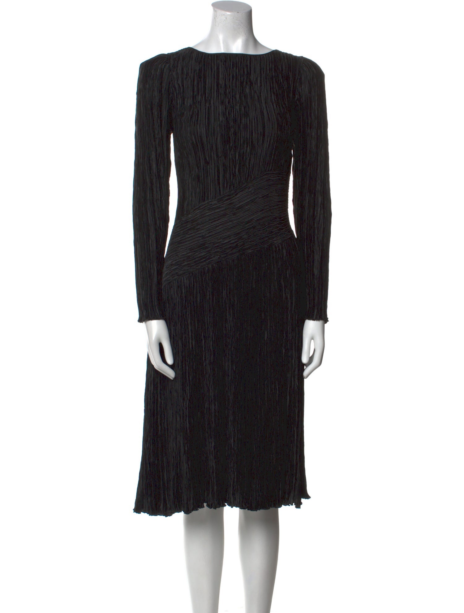 Mary McFadden Bateau Neckline Midi Length Dress