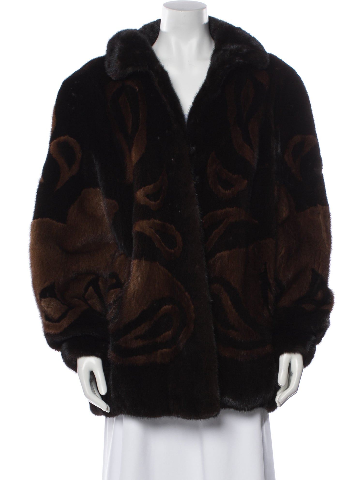 Mary McFadden Printed Fur Coat
