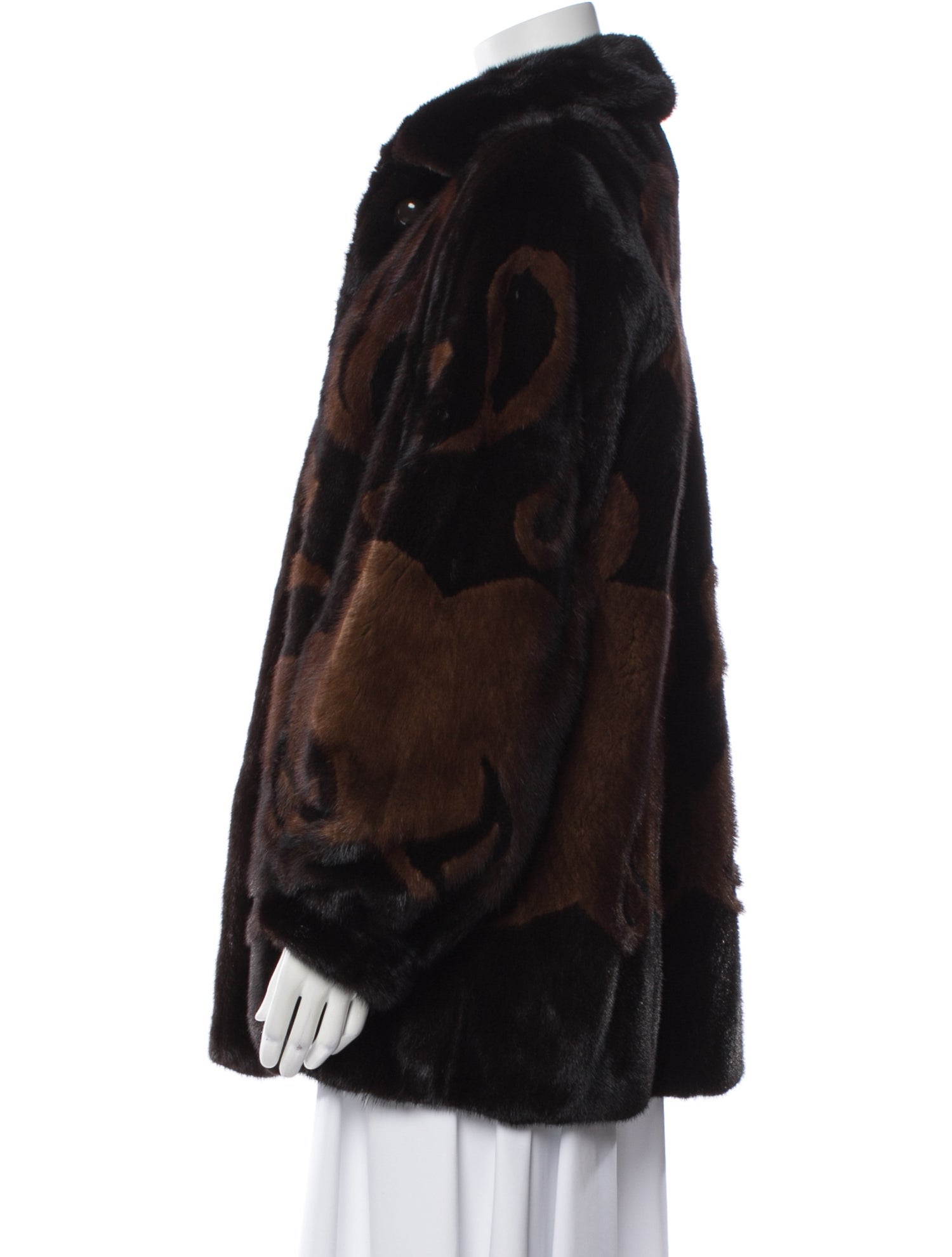 Mary McFadden Printed Fur Coat