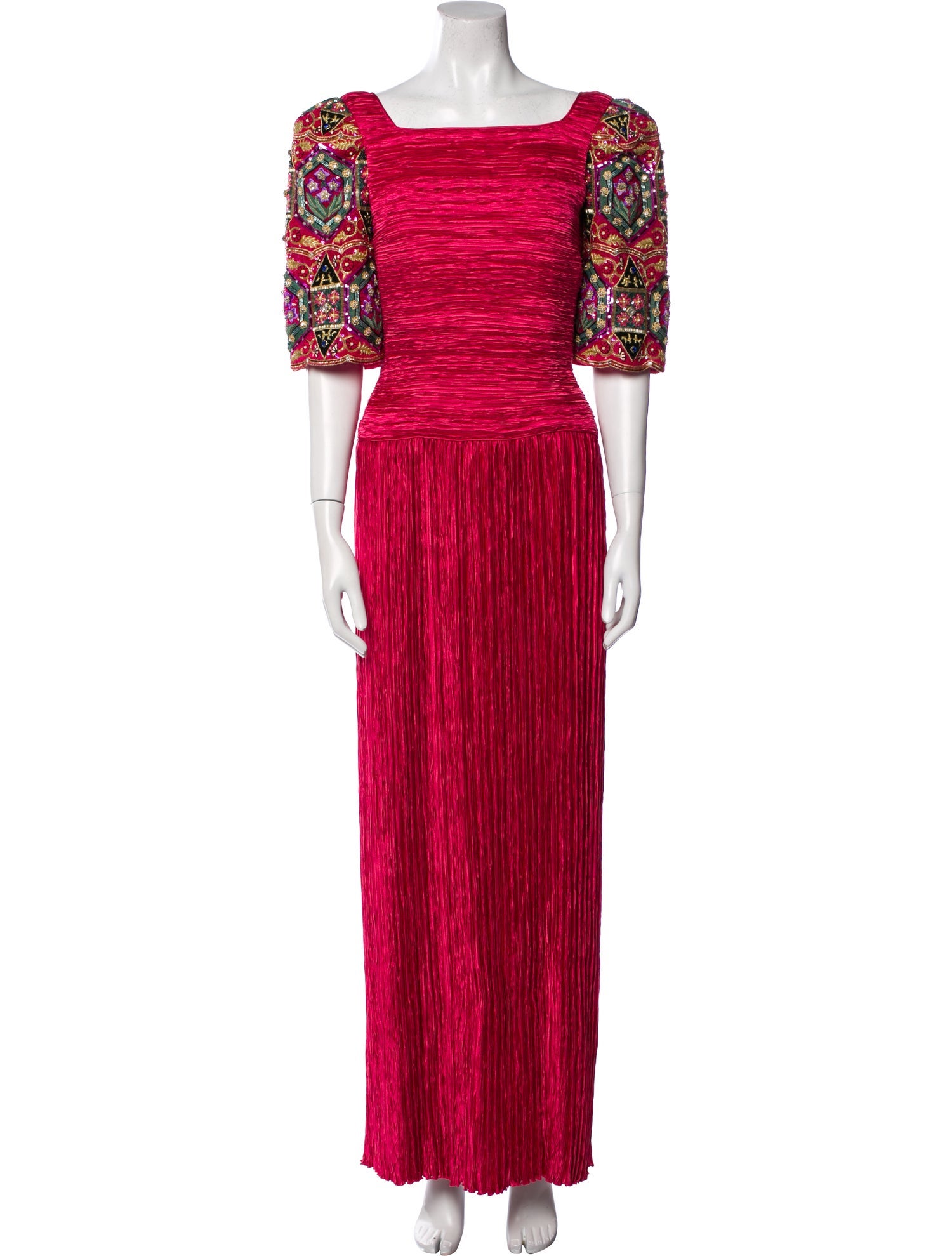 Mary McFadden Striped Long Dress