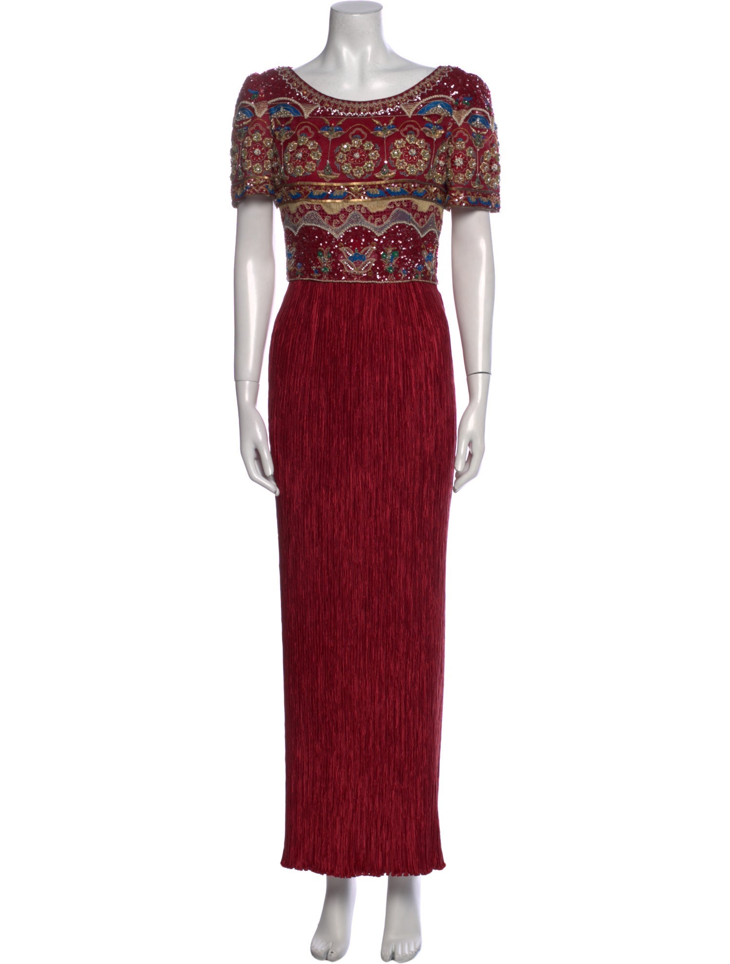 Mary McFadden Printed Long Dress