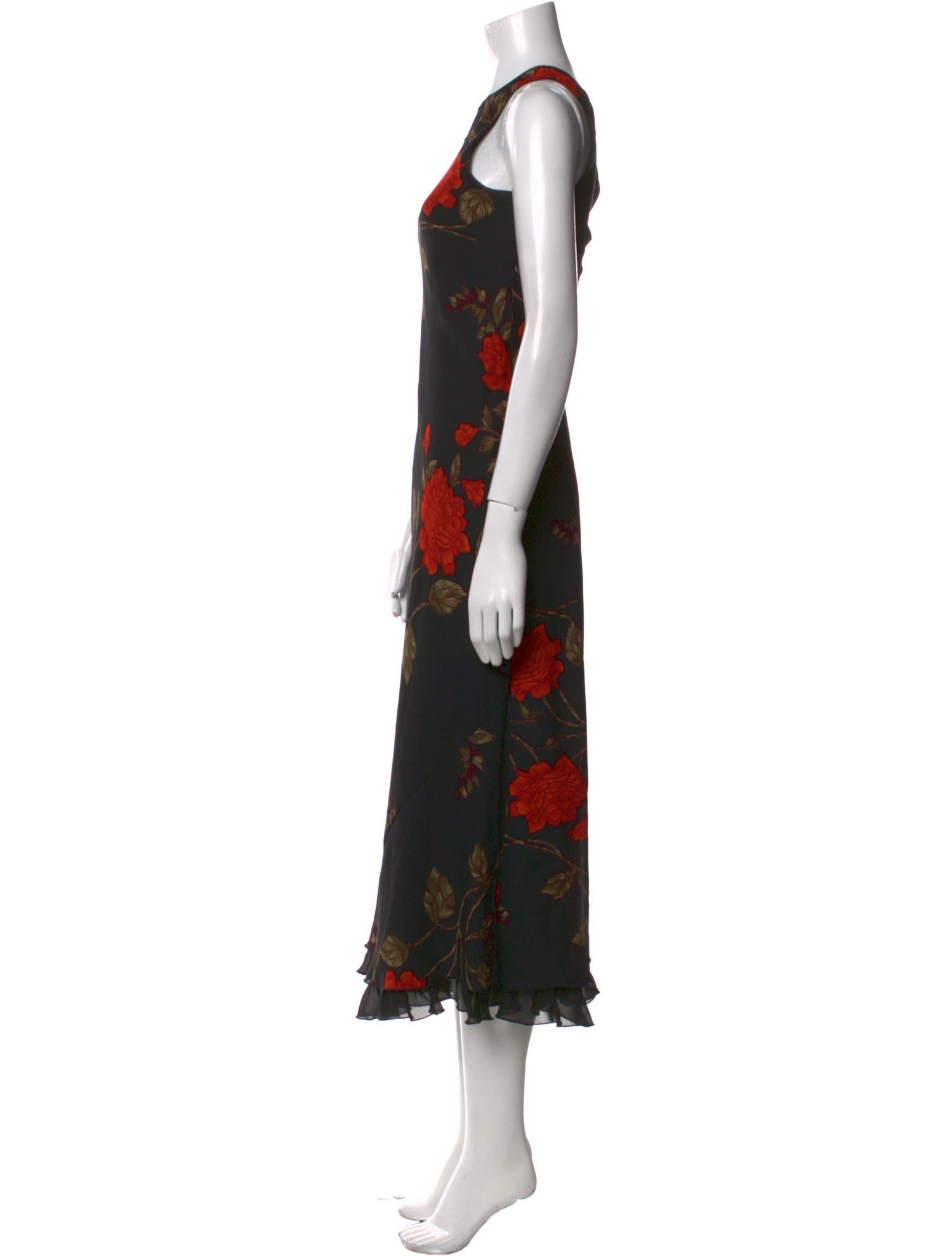 Mary McFadden Floral Print Long Dress