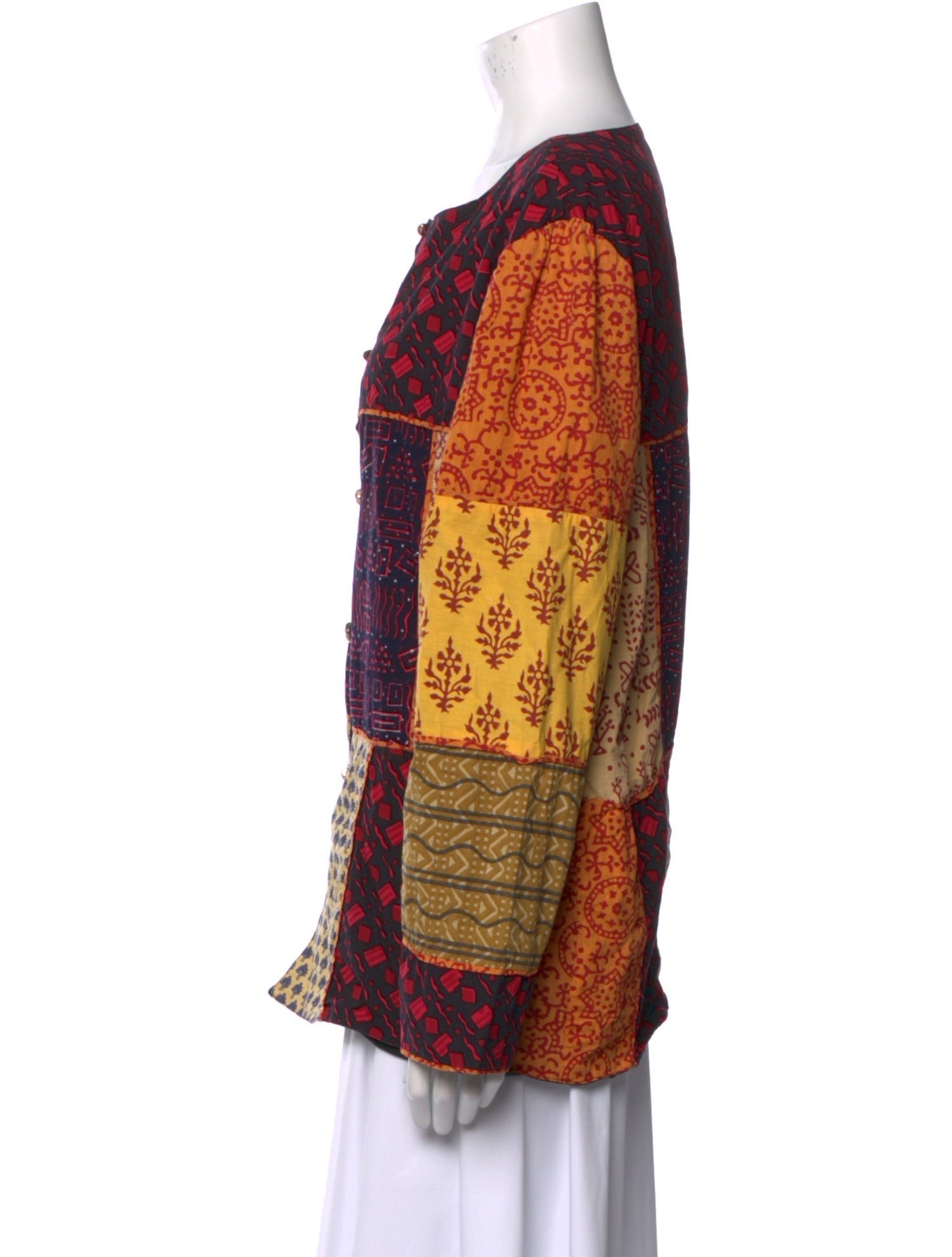 Mary McFadden Printed Bateau Neckline Tunic