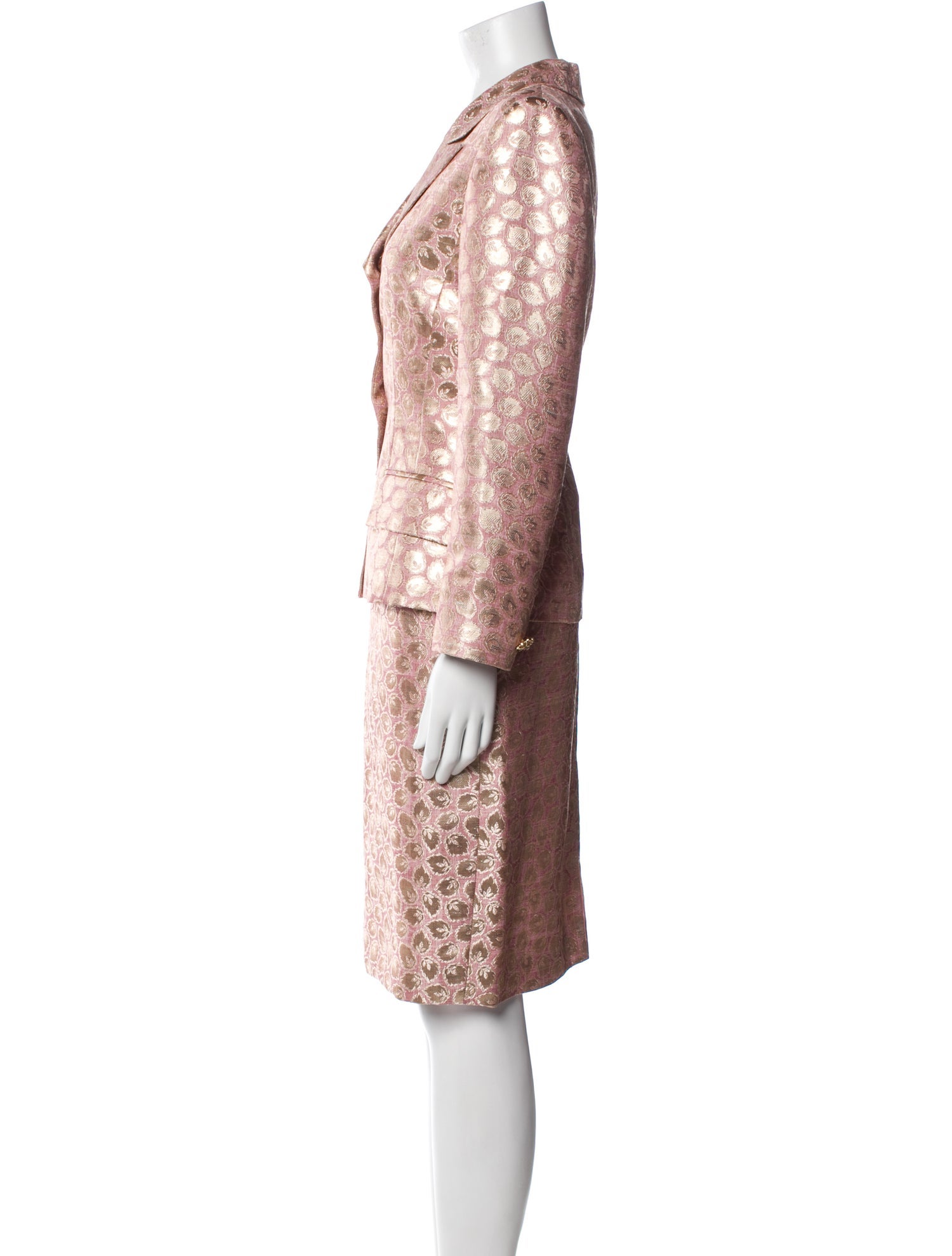 Mary McFadden Late 1980's - Early 1990's Printed Skirt Suit