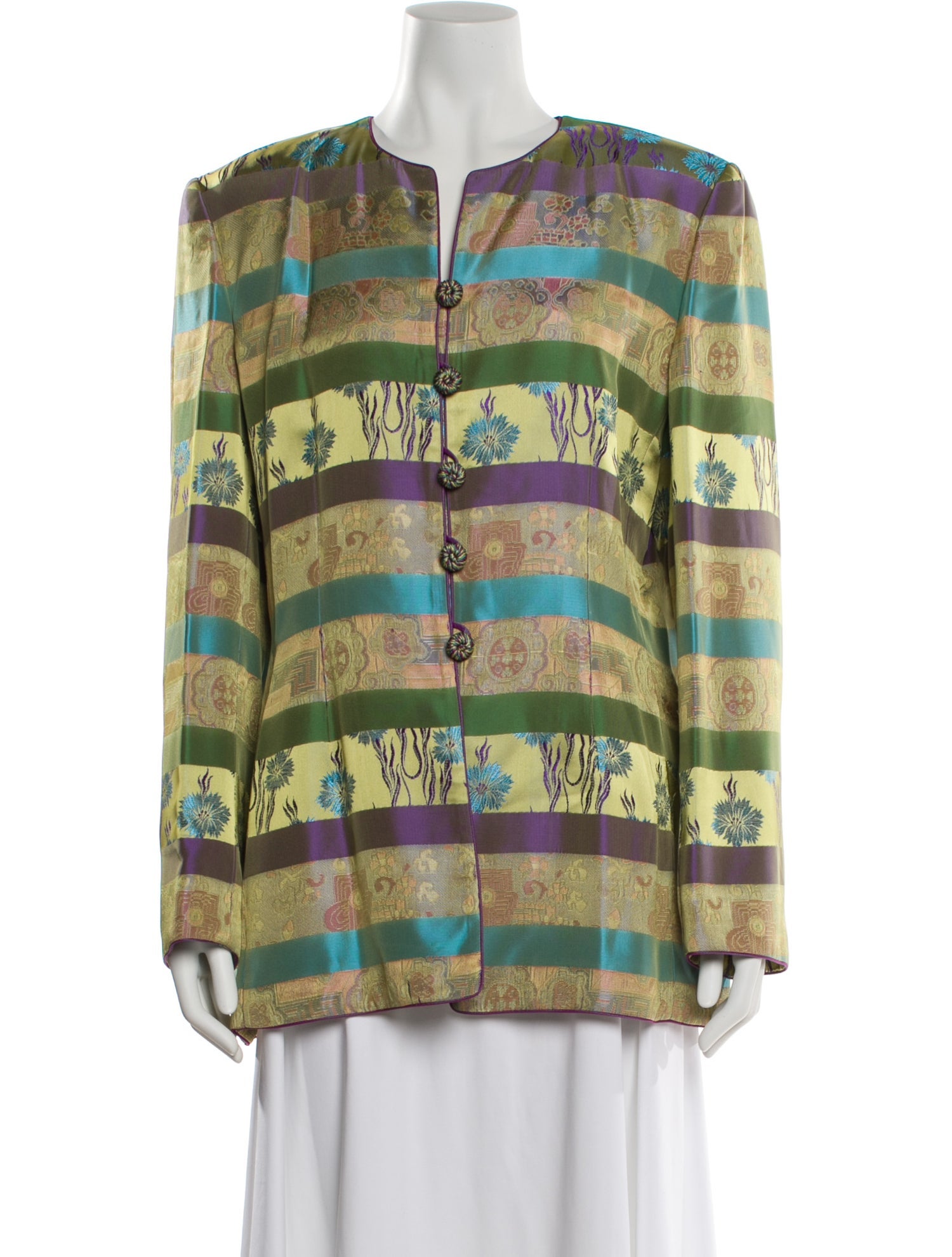 Mary McFadden Striped Evening Jacket