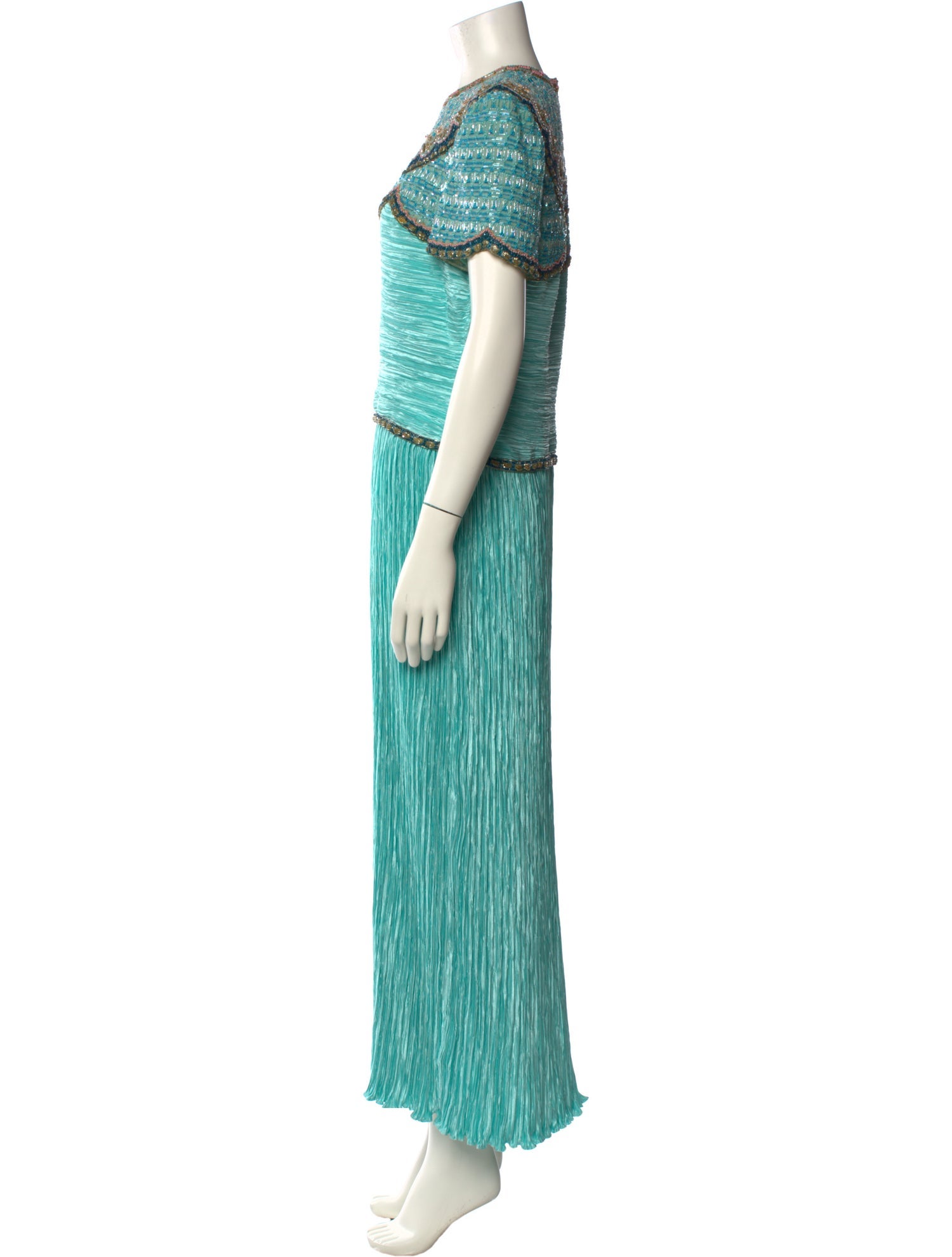 Mary McFadden Striped Long Dress