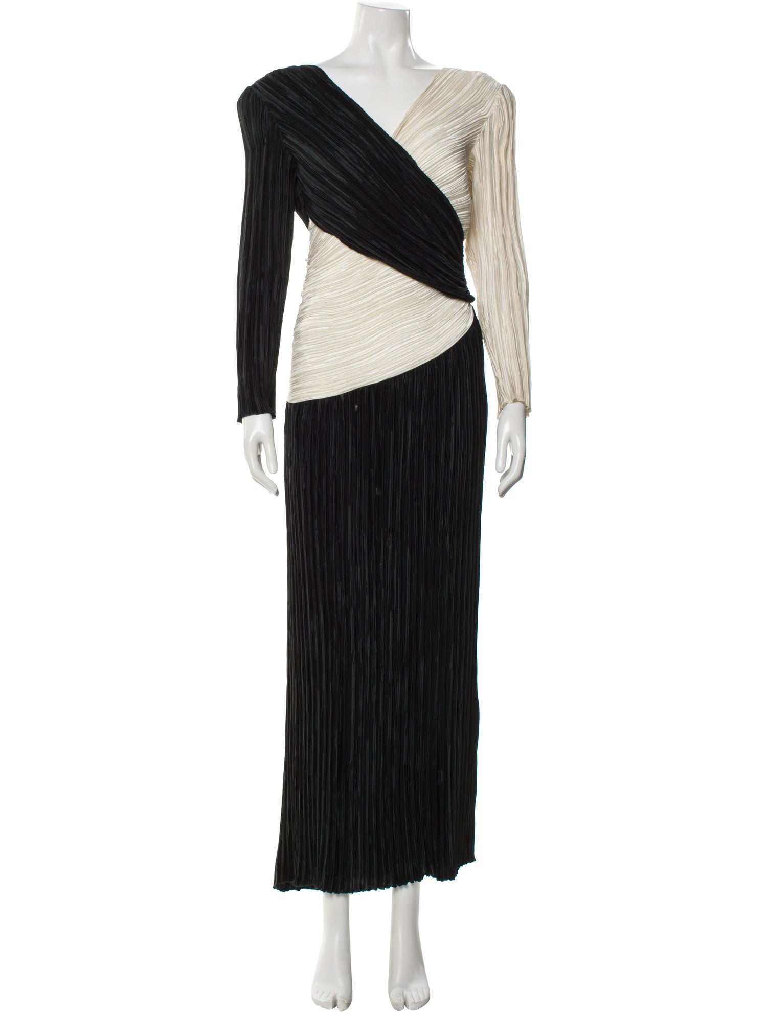 Mary McFadden V-Neck Long Dress