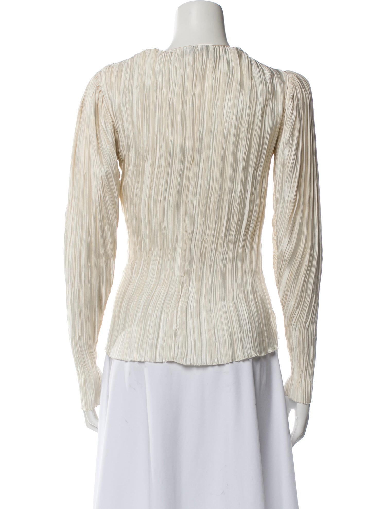 Mary McFadden V-Neck Long Sleeve Blouse