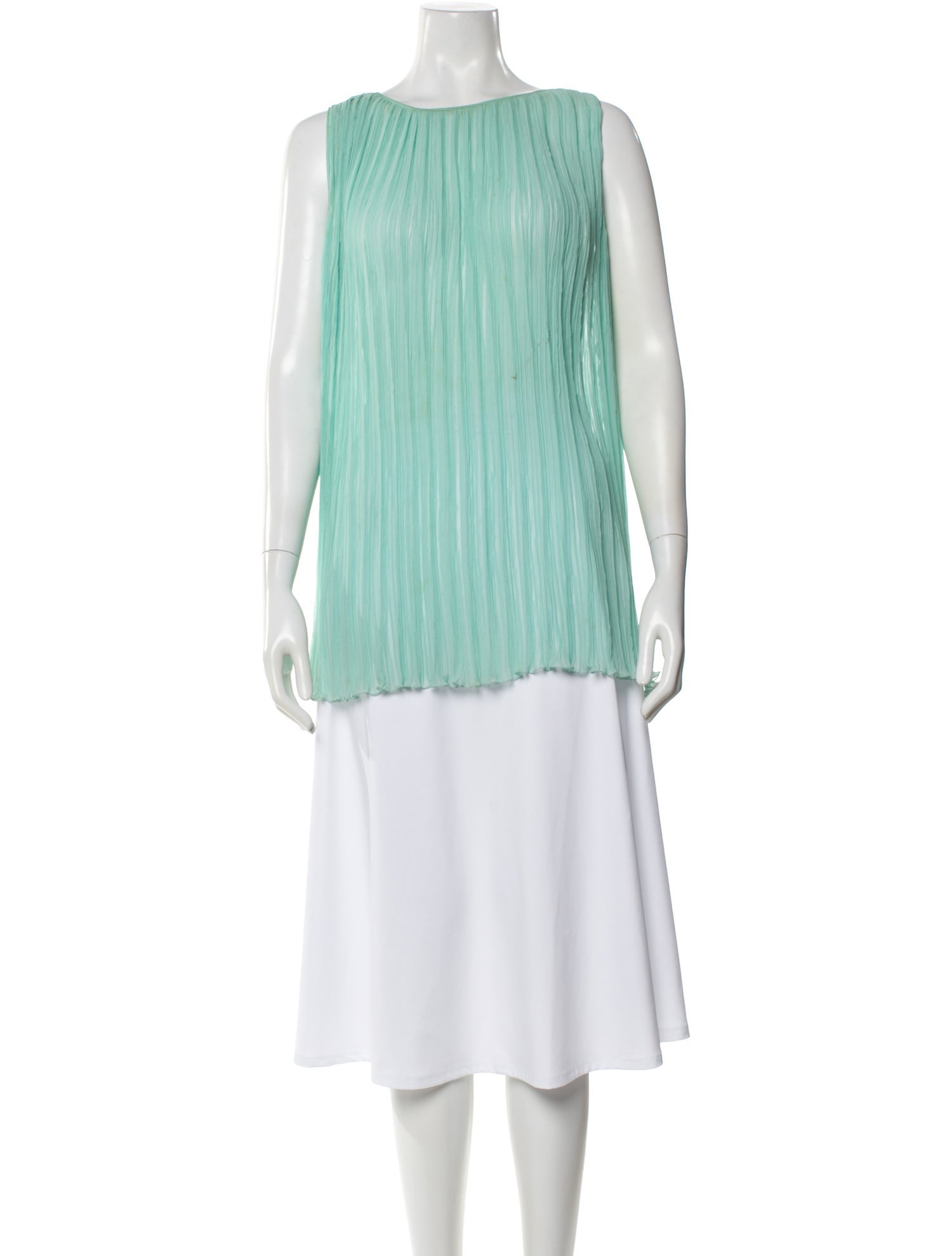 Mary McFadden Crew Neck Sleeveless Top
