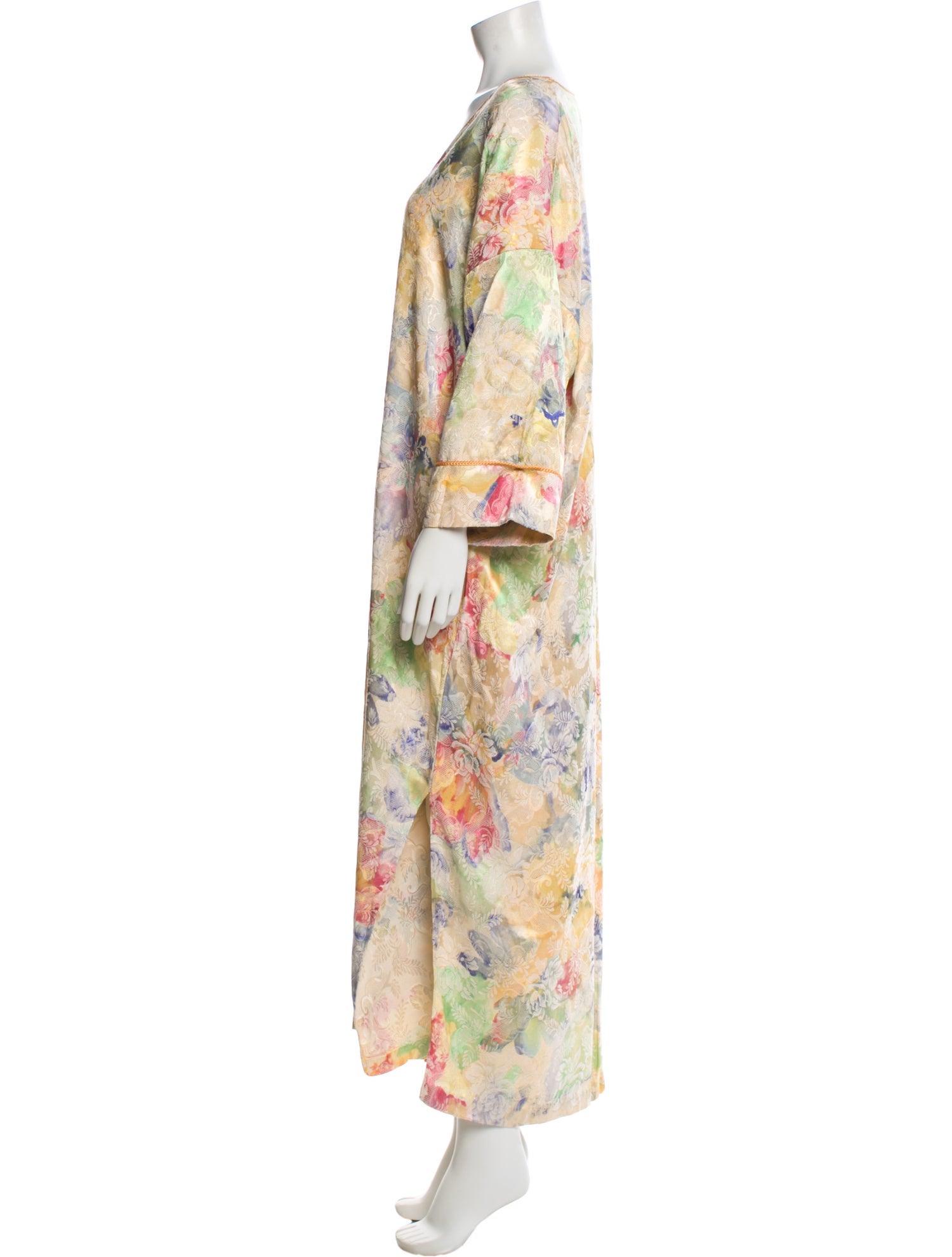 Mary McFadden Floral Print Long Dress