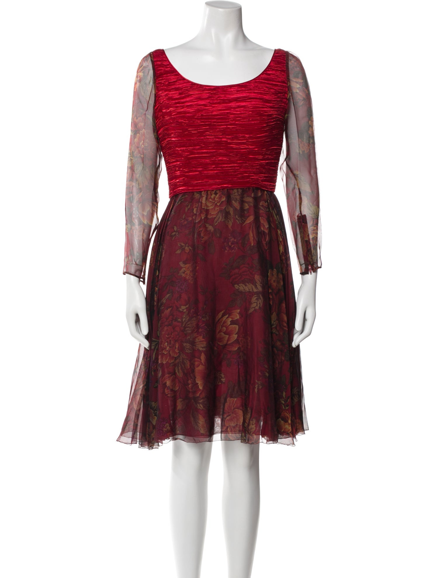 Mary McFadden Printed Knee-Length Dress