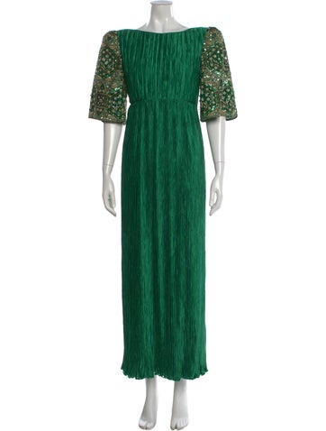 Pre-owned Mary Mcfadden Vintage Long Dress In Green