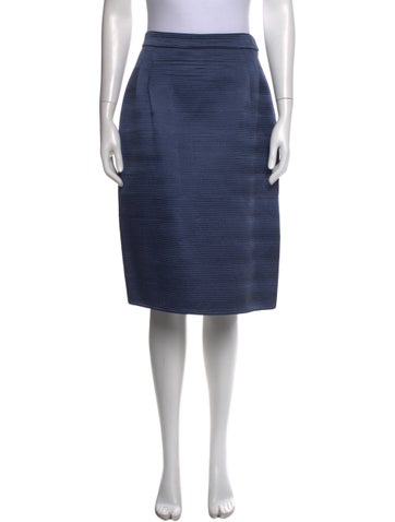 Pre-owned Mary Mcfadden Striped Midi Length Skirt In Blue