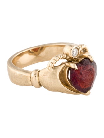 Marrow Fine x Sammi 14K 3.38ctw Garnet & Diamond Sempre Cocktail Ring