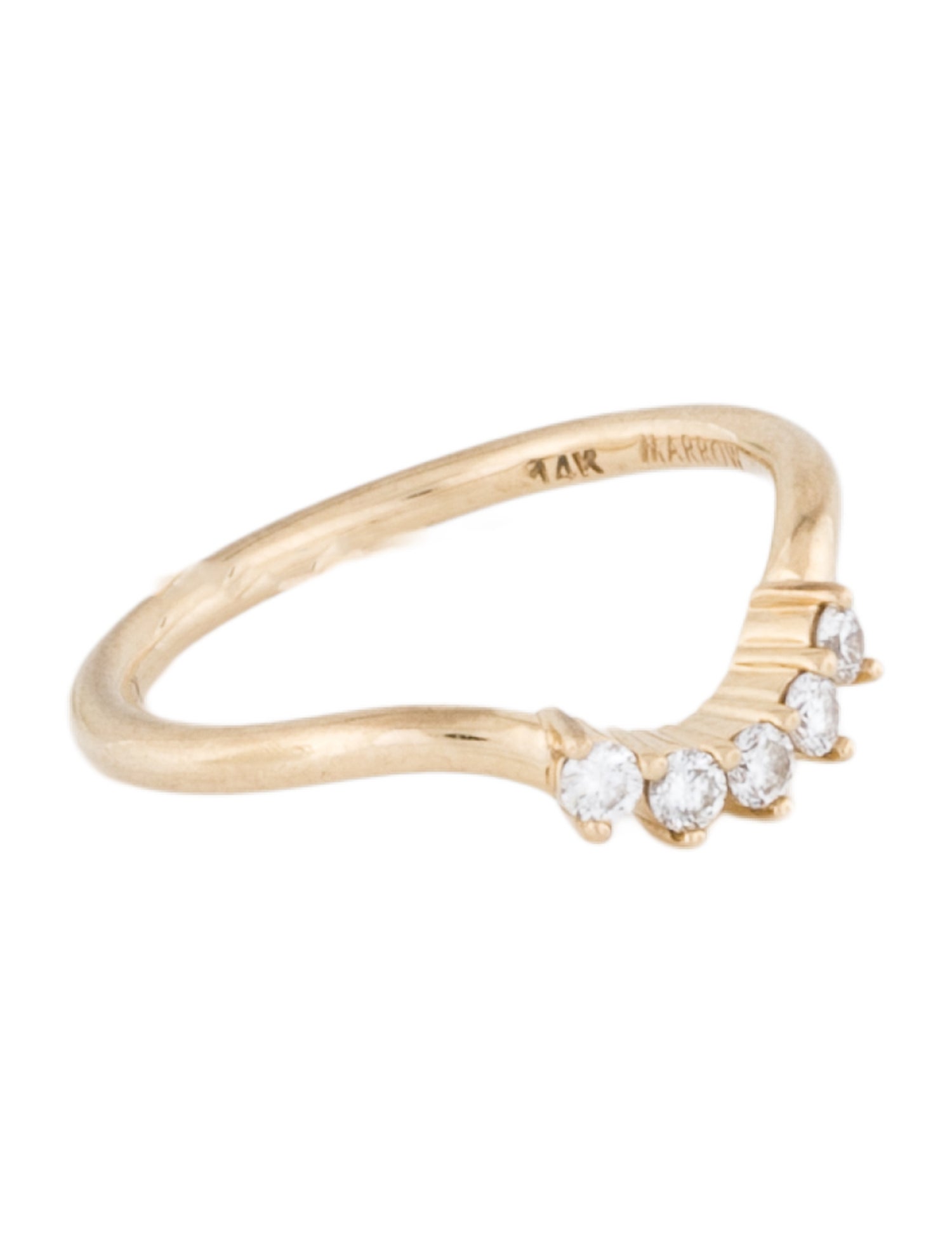 Marrow Fine 14K Diamond Curved Wedding Band