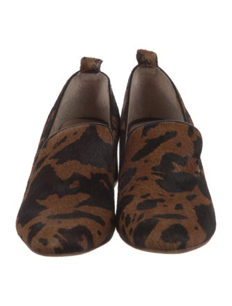 Mari Giudicelli Ponyhair Animal Print Loafers