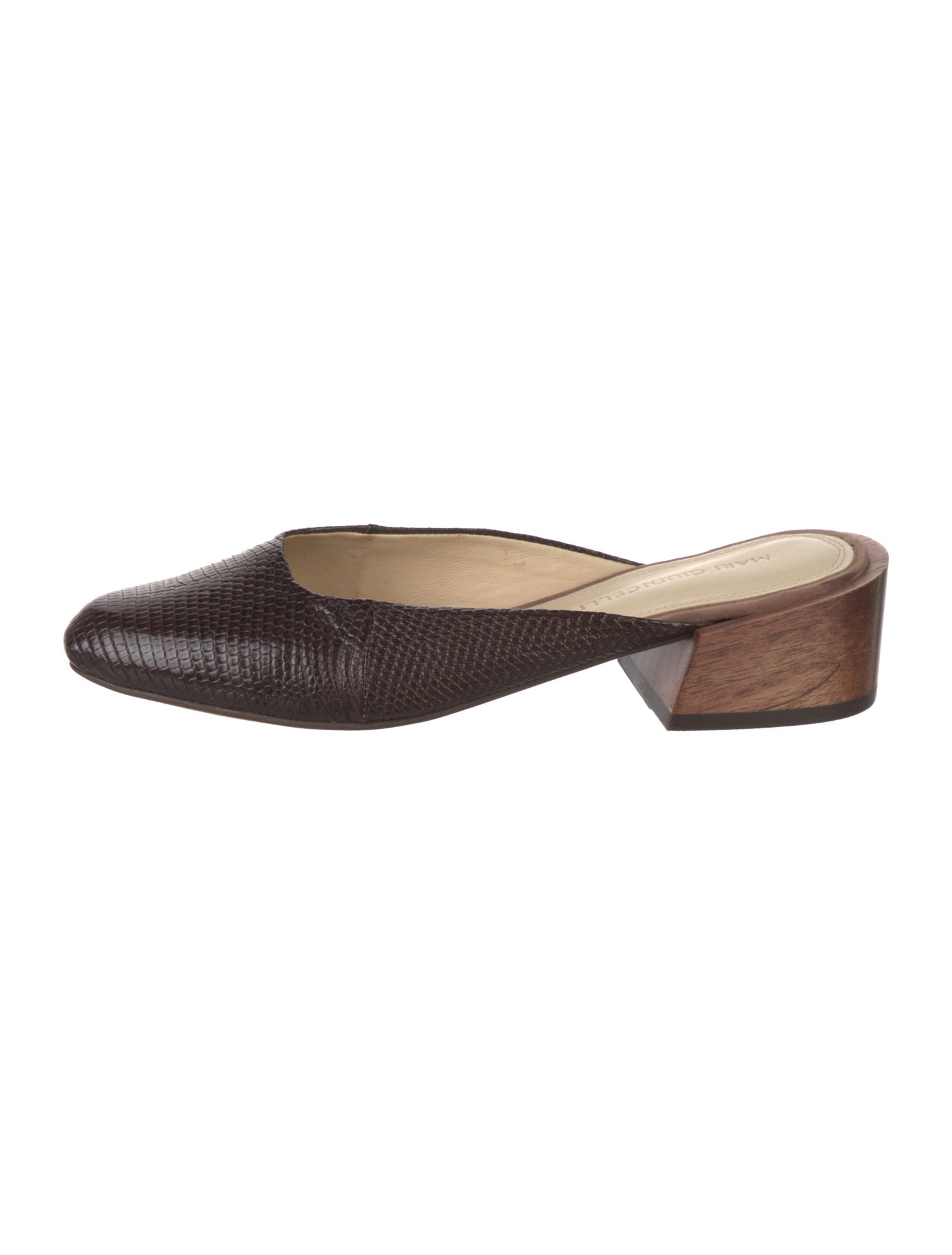 Mari Giudicelli Embossed Leather Mules