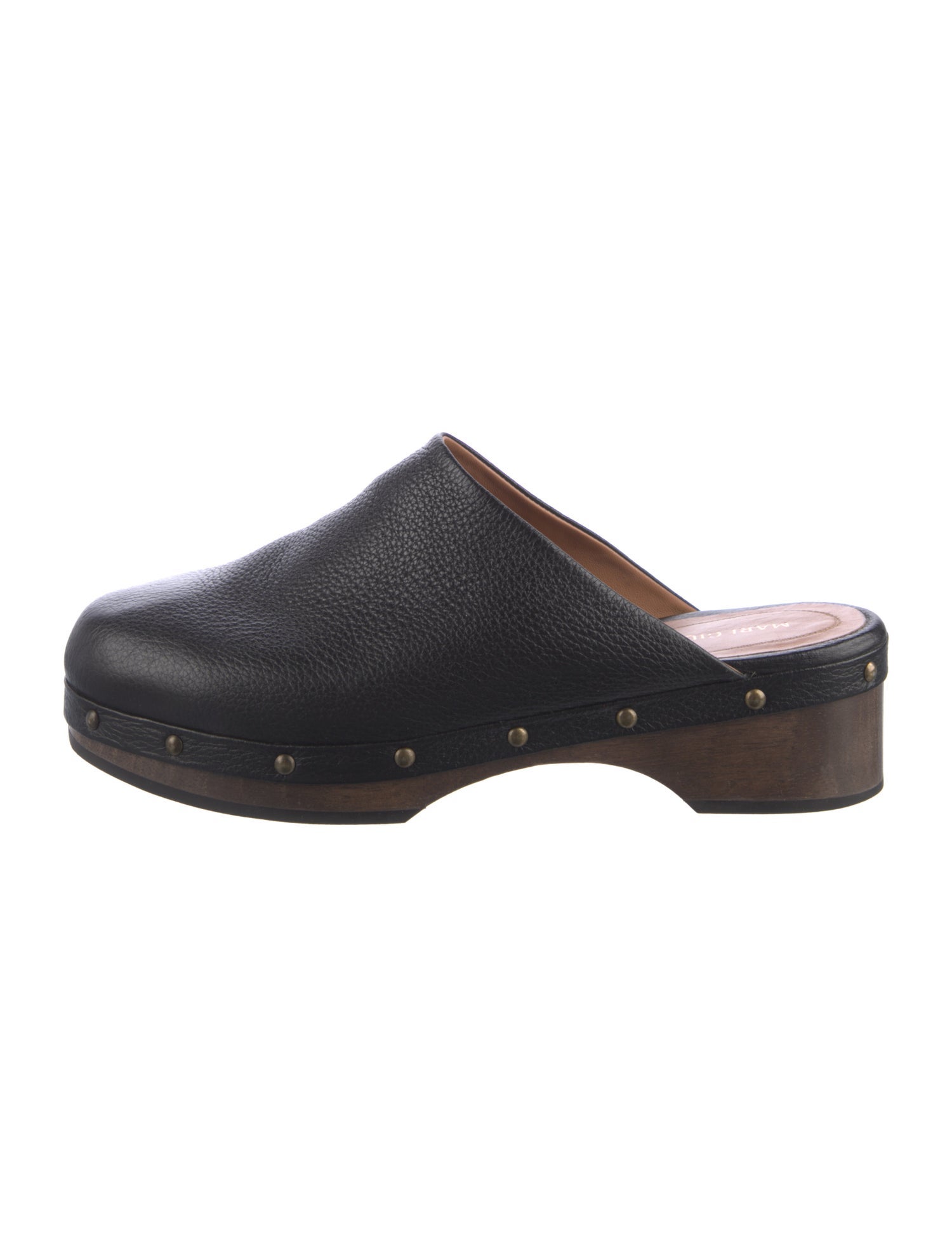 Mari Giudicelli Leather Studded Accents Mules
