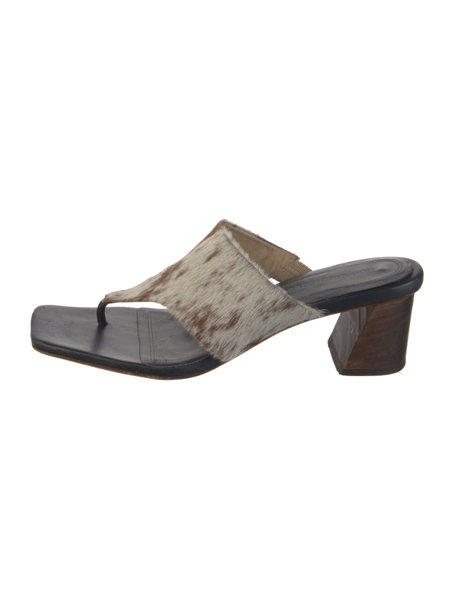 Mari Giudicelli Ponyhair Animal Print Slides