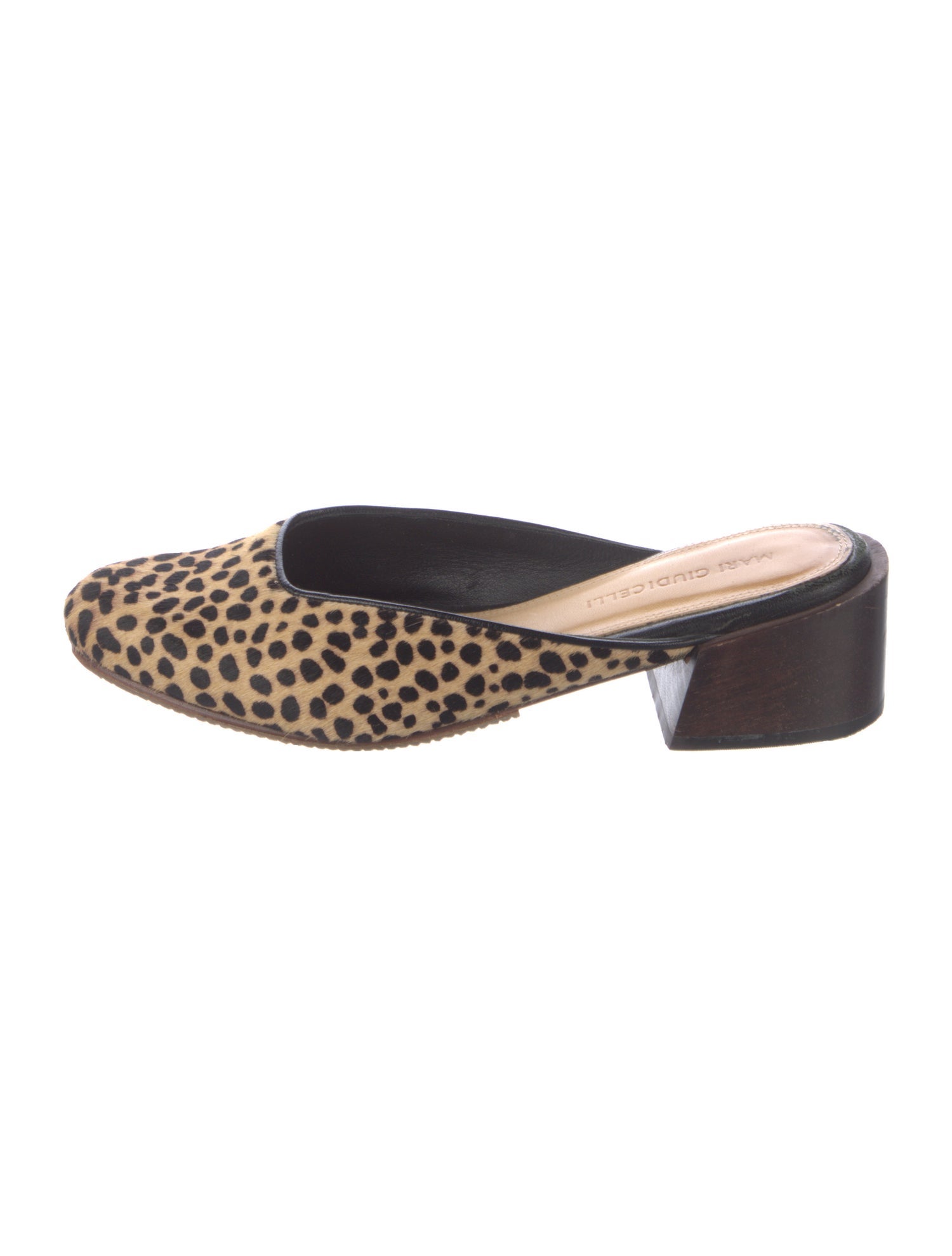 Mari Giudicelli Ponyhair Animal Print Mules