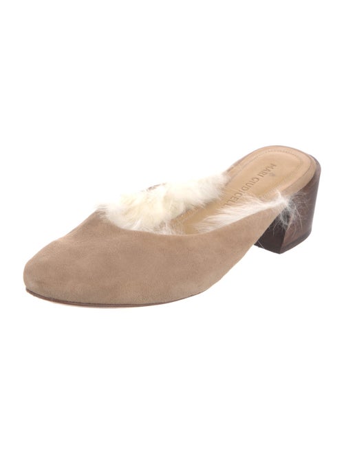 Mari Giudicelli Suede Fur Trim Flats