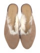 Mari Giudicelli Suede Fur Trim Flats