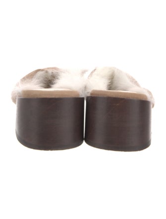 Mari Giudicelli Suede Fur Trim Flats