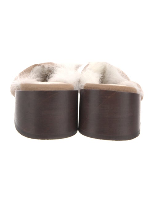 Mari Giudicelli Suede Fur Trim Flats