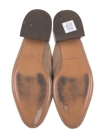 Mari Giudicelli Suede Fur Trim Flats