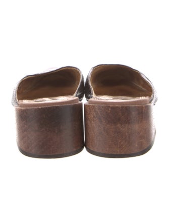 Mari Giudicelli Embossed Leather Animal Print Mules