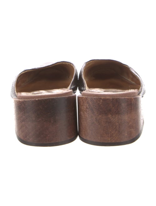 Mari Giudicelli Embossed Leather Animal Print Mules