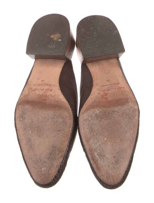 Mari Giudicelli Embossed Leather Animal Print Mules