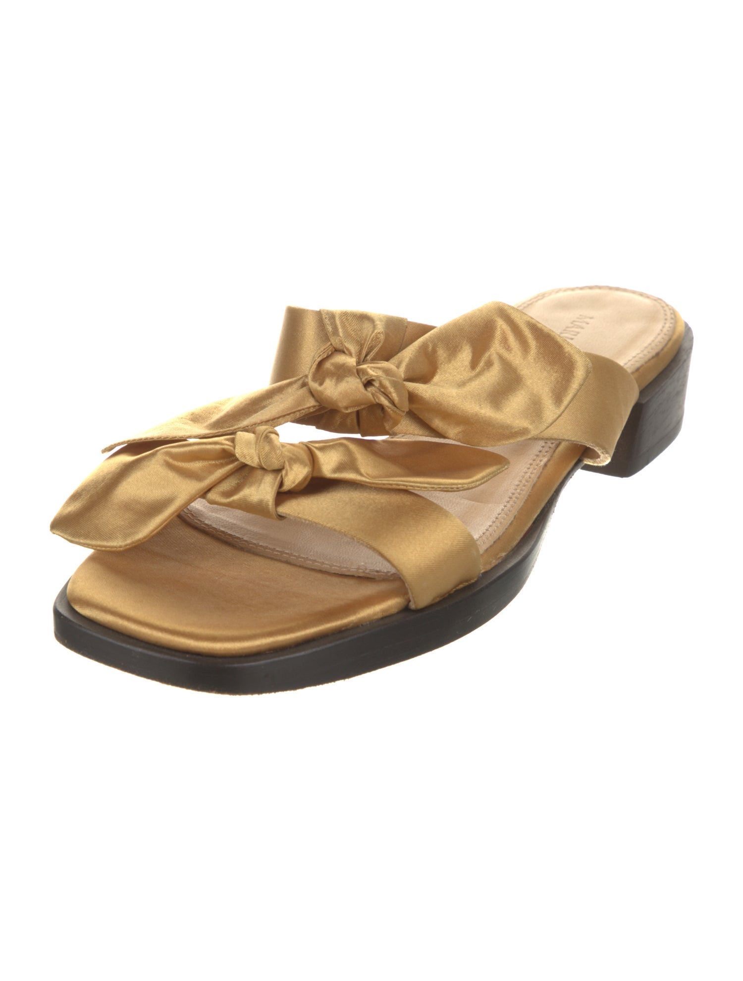 Mari Giudicelli Satin Bow Accents Slides