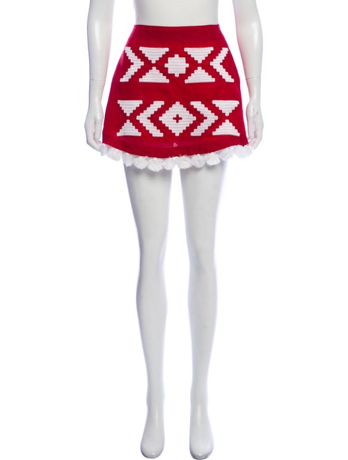 March 11 Linen Mini Skirt Red