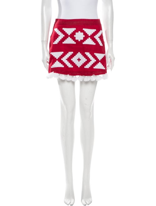 March 11 Linen Mini Skirt w/ Tags Red