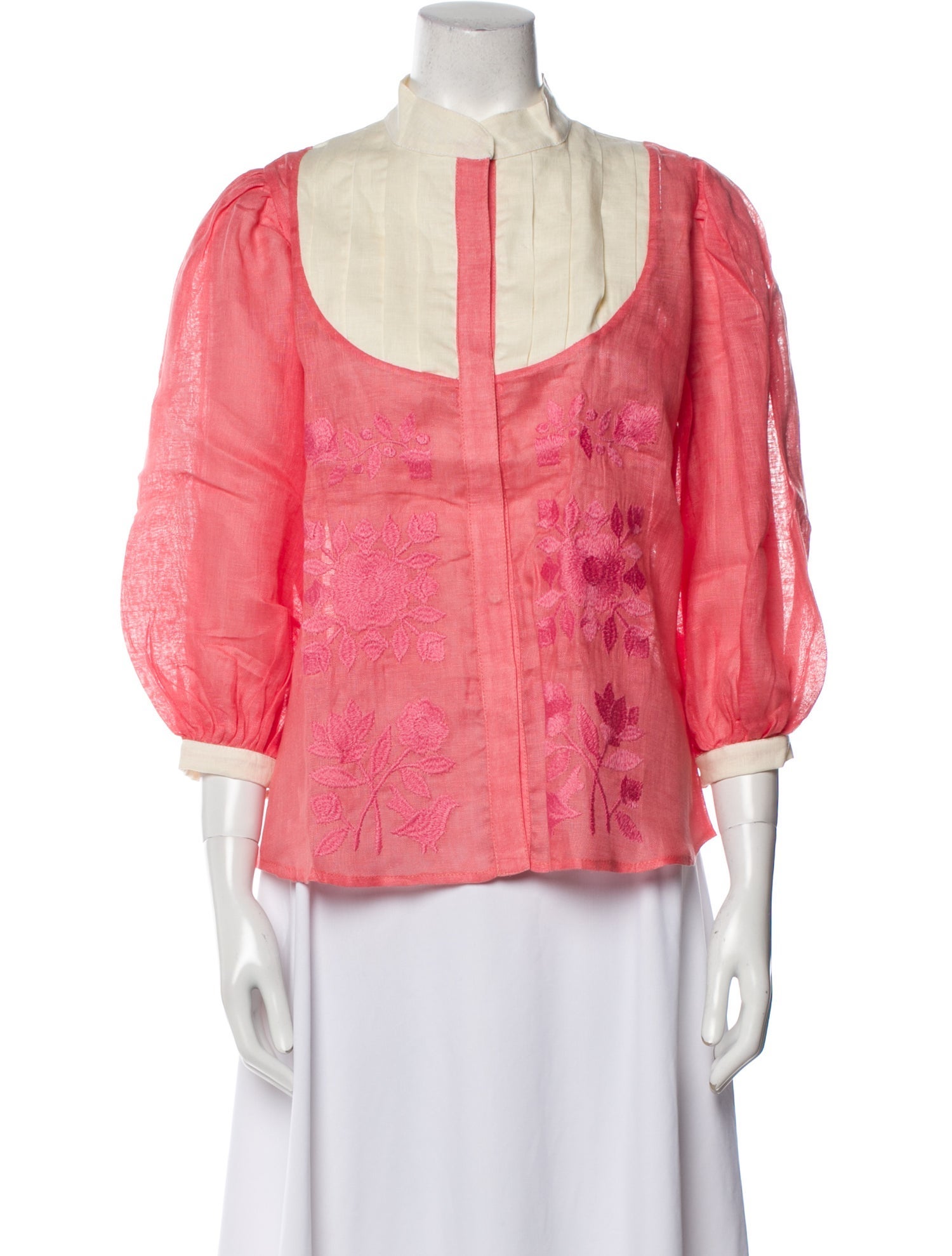 March 11 Floral Print Mock Neck Blouse