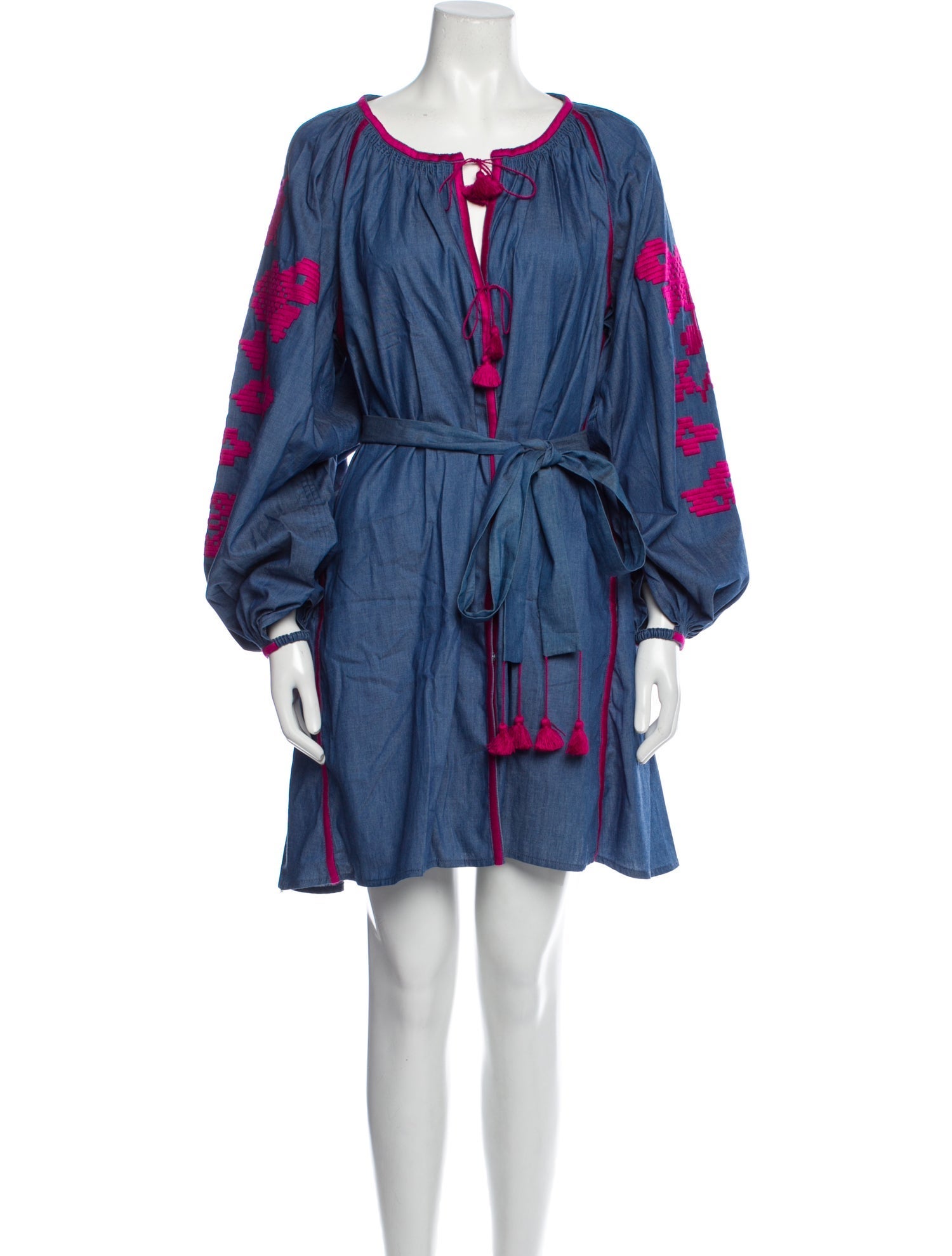 March 11 Patterned Mini Dress - Blue Dresses, Clothing