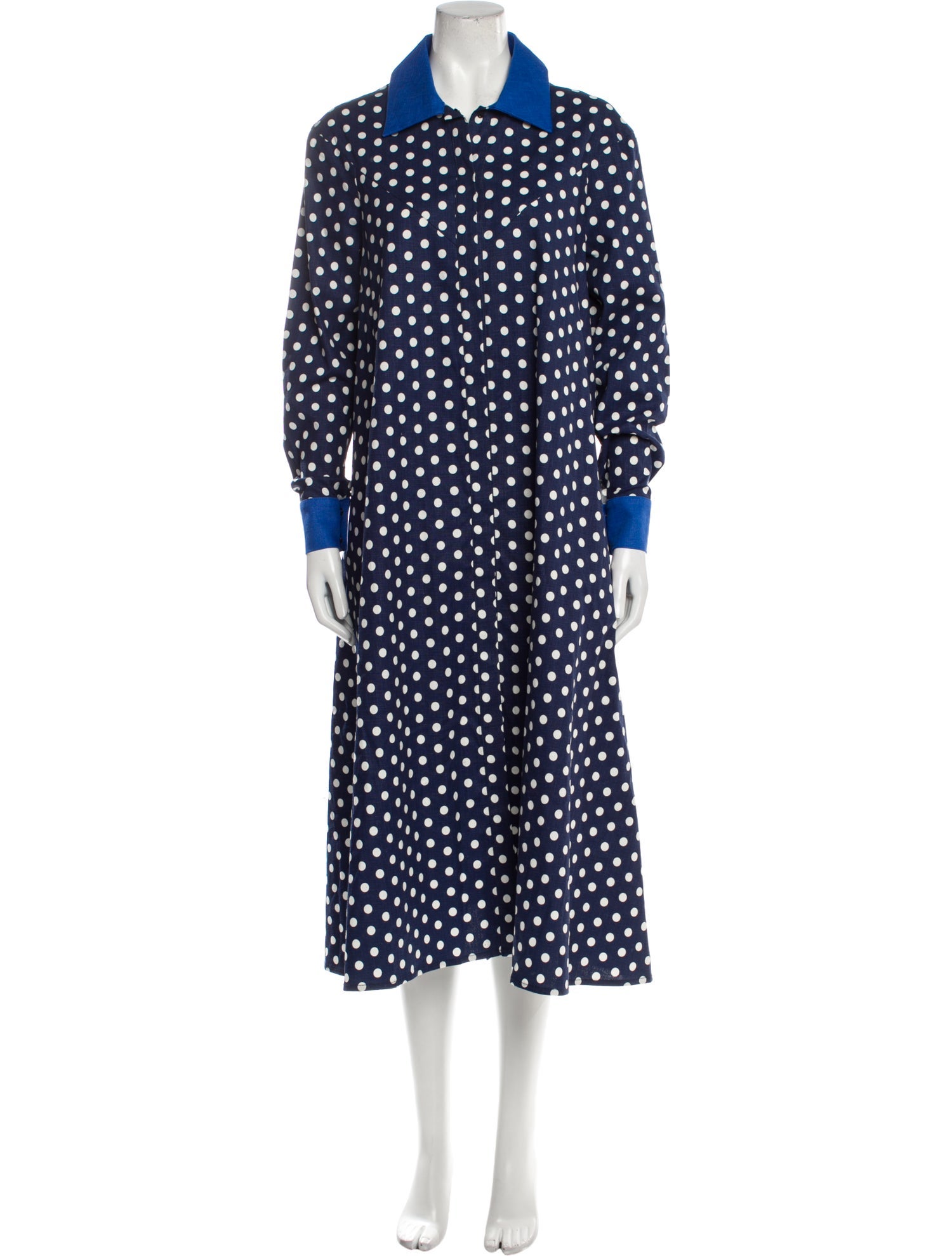March 11 Polka Dot Print Midi Length Dress