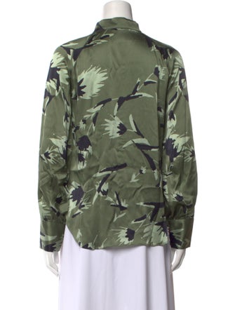 March 11 Printed Mock Neck Button-Up Top