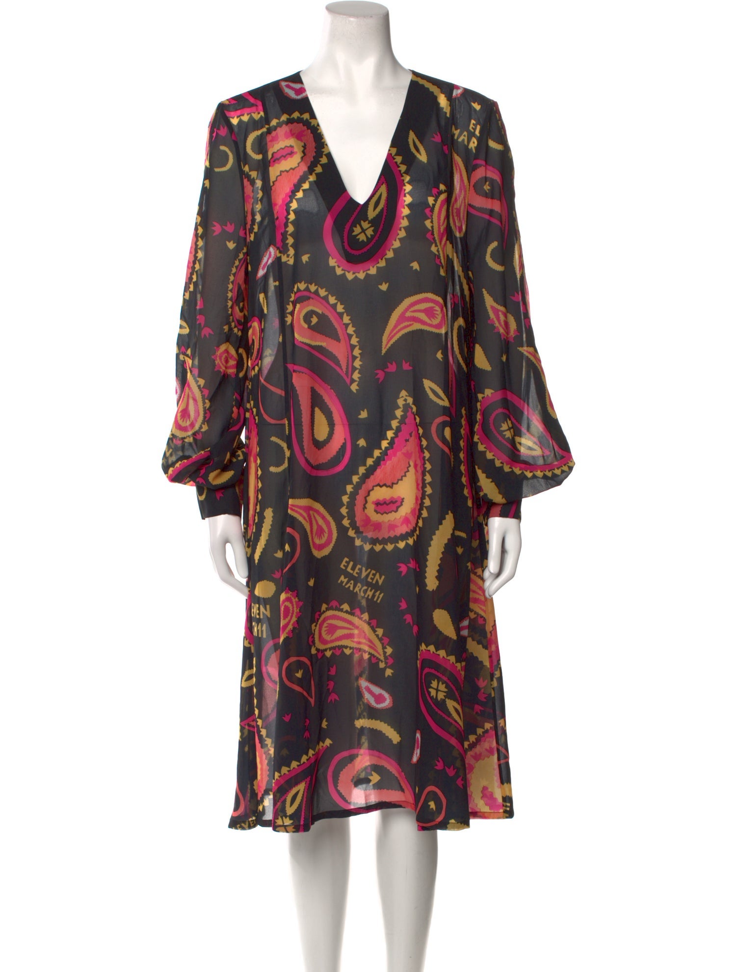 March 11 Paisley Print Knee-Length Dress