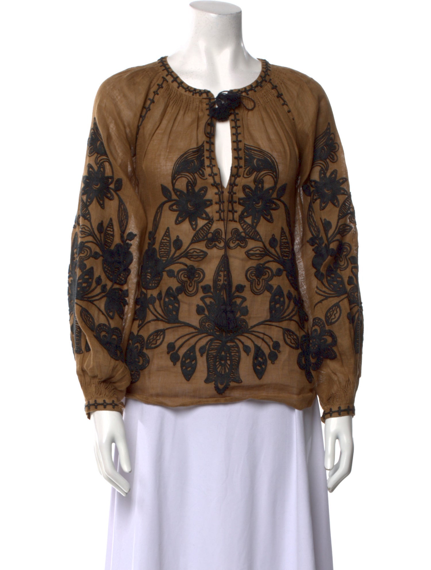 March 11 Linen Patterned Blouse w/ Tags