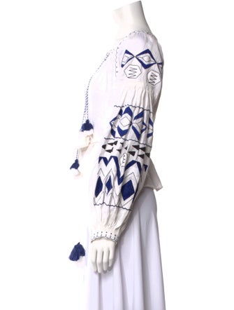 March 11 Linen Graphic Print Crop Top