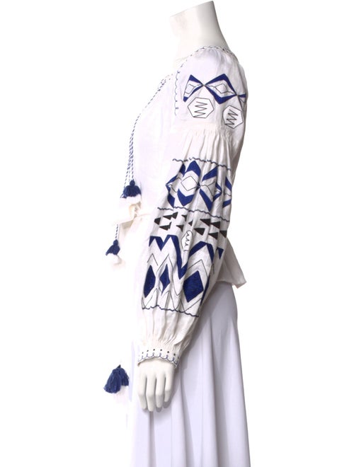 March 11 Linen Graphic Print Crop Top