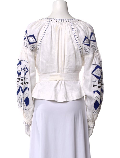 March 11 Linen Graphic Print Crop Top