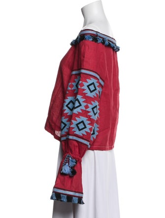 March 11 Linen Printed Crop Top