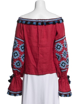 March 11 Linen Printed Crop Top