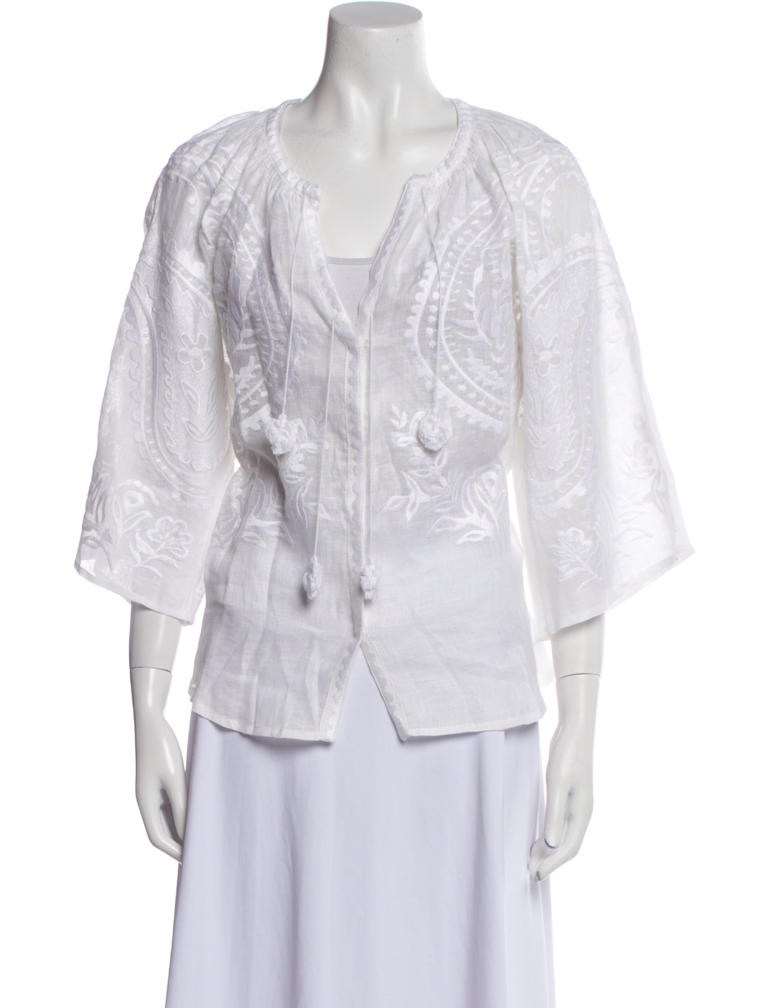 March 11 Linen V-Neck Blouse