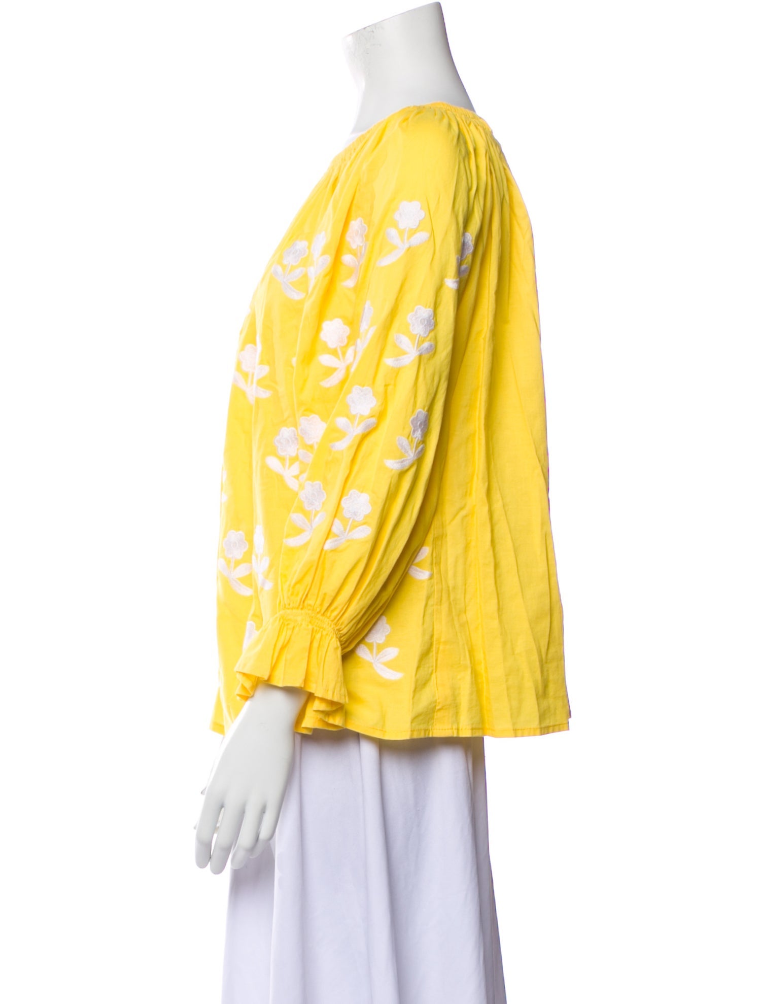 March 11 Bateau Neckline Three-Quarter Sleeve Blouse