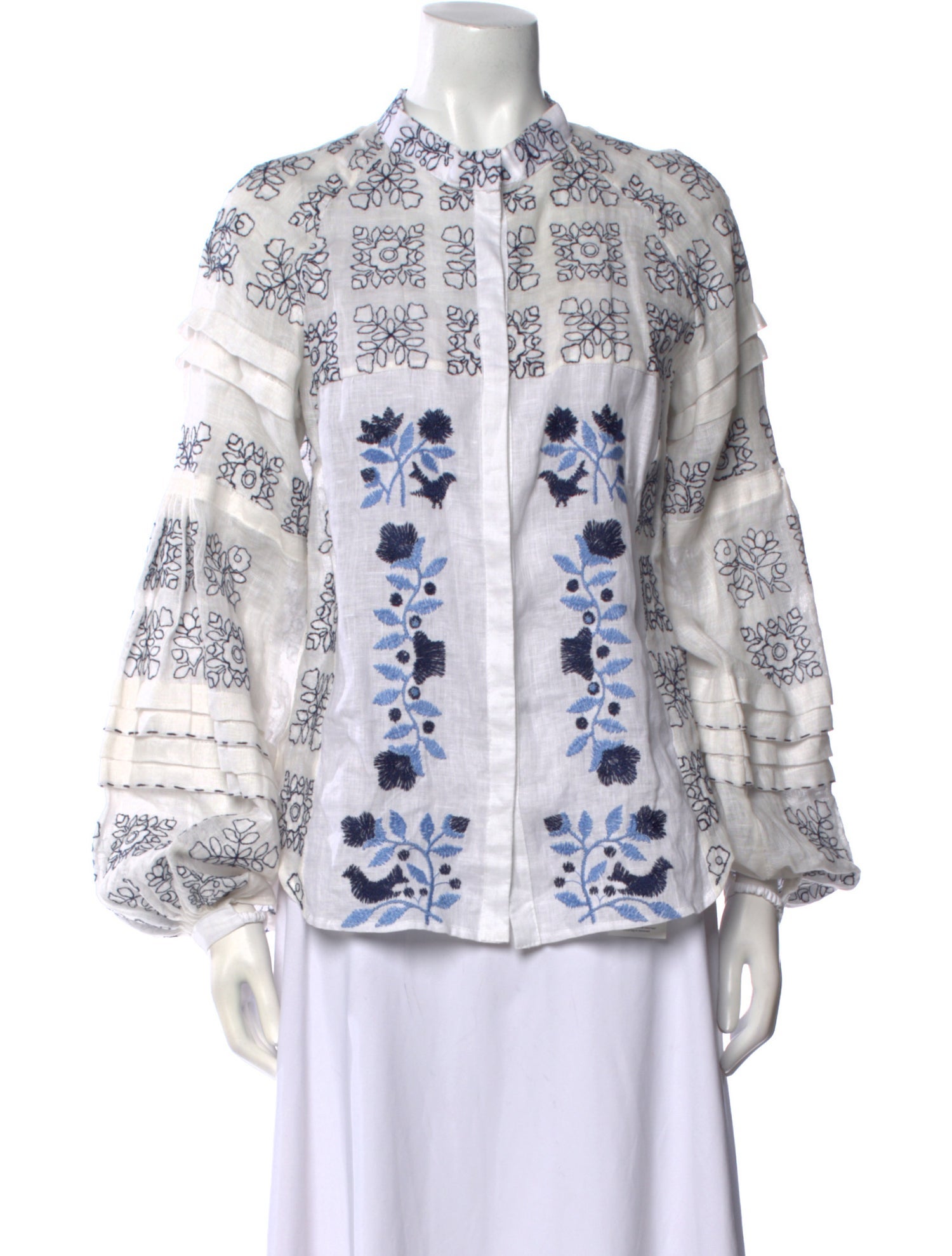 March 11 Linen Printed Button-Up Top